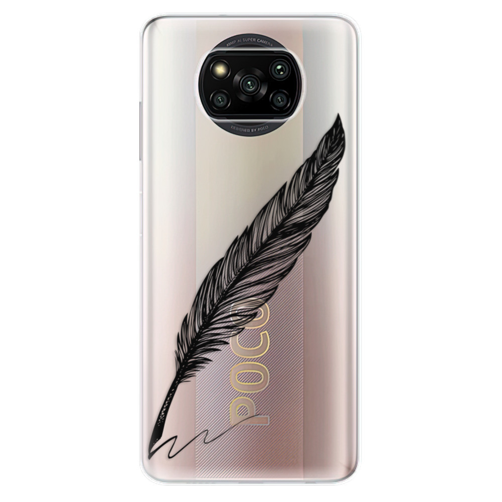 Odolné silikonové pouzdro iSaprio - Writing By Feather - black - Xiaomi Poco X3 Pro / X3 NFC
