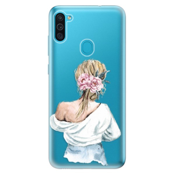 Odolné silikonové pouzdro iSaprio - Girl with flowers - Samsung Galaxy M11