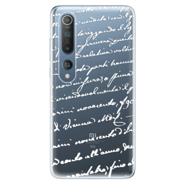 Odolné silikonové pouzdro iSaprio - Handwriting 01 - white - Xiaomi Mi 10 / Mi 10 Pro