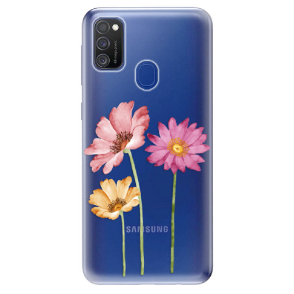 Odolné silikonové pouzdro iSaprio - Three Flowers - Samsung Galaxy M21