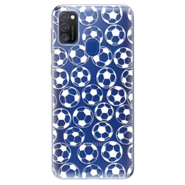 Odolné silikonové pouzdro iSaprio - Football pattern - white - Samsung Galaxy M21