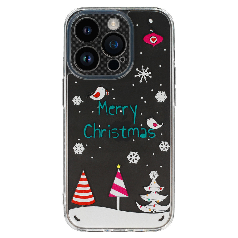 Tel Protect Christmas průhledné pouzdro pro iPhone 15 - vzor 4 Veselé Vánoce