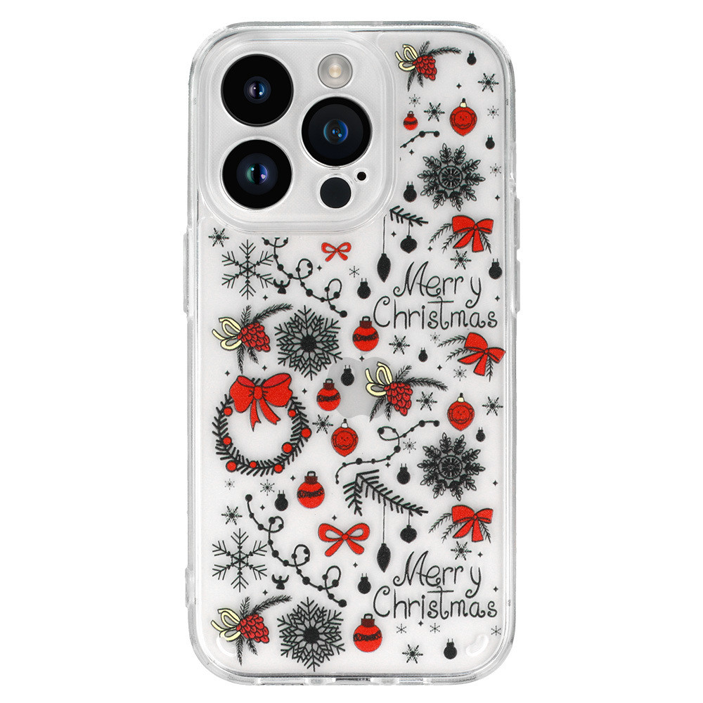 Tel Protect Christmas průhledné pouzdro pro iPhone 15 - vzor 5 Vánoční ozdoby