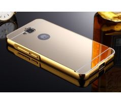 Hliníkový MIRROR kryt pro Huawei Y6 Pro - Zlatý