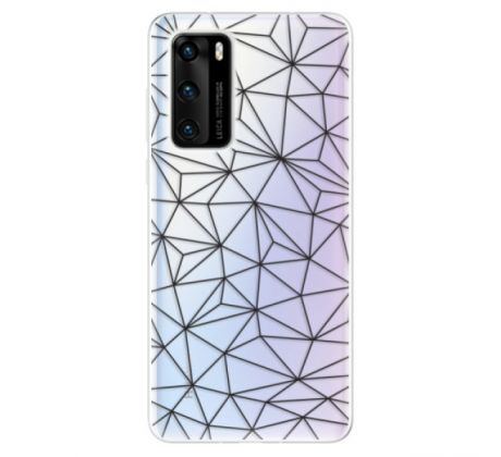 Odolné silikonové pouzdro iSaprio - Abstract Triangles 03 - black - Huawei P40