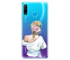 Odolné silikonové pouzdro iSaprio - Girl with flowers - Huawei P30 Lite