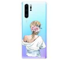 Odolné silikonové pouzdro iSaprio - Girl with flowers - Huawei P30 Pro