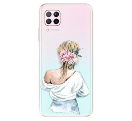 Odolné silikonové pouzdro iSaprio - Girl with flowers - Huawei P40 Lite