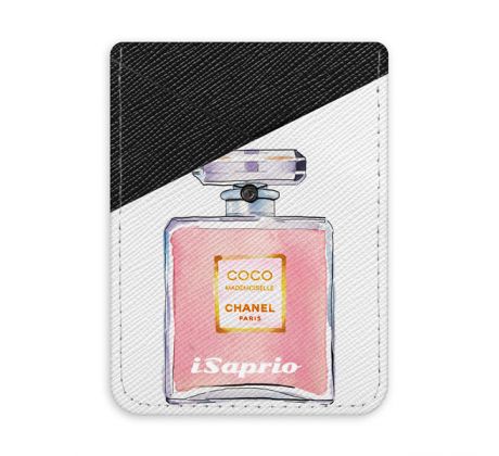 Pouzdro na kreditní karty iSaprio - Chanel Rose - tmavá nalepovací kapsa