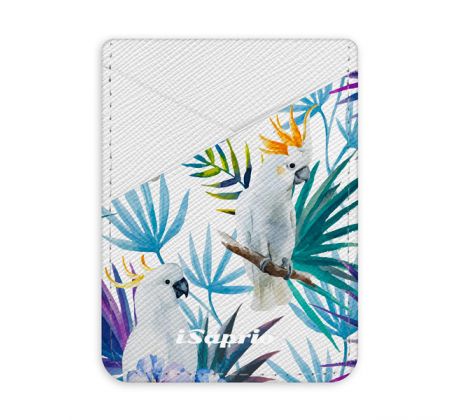 Pouzdro na kreditní karty iSaprio - Parrot Pattern 01 - světlá nalepovací kapsa