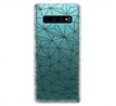 Odolné silikonové pouzdro iSaprio - Abstract Triangles 03 - black - Samsung Galaxy S10