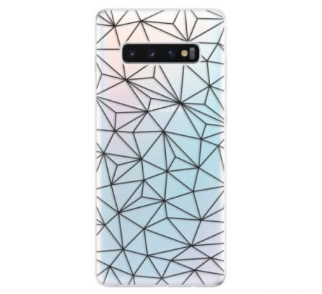 Odolné silikonové pouzdro iSaprio - Abstract Triangles 03 - black - Samsung Galaxy S10+