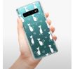 Odolné silikonové pouzdro iSaprio - Cat pattern 05 - white - Samsung Galaxy S10