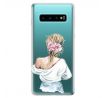 Odolné silikonové pouzdro iSaprio - Girl with flowers - Samsung Galaxy S10
