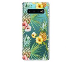Odolné silikonové pouzdro iSaprio - Pineapple Pattern 02 - Samsung Galaxy S10