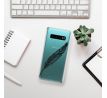 Odolné silikonové pouzdro iSaprio - Writing By Feather - black - Samsung Galaxy S10
