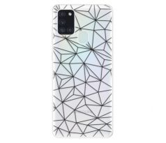 Odolné silikonové pouzdro iSaprio - Abstract Triangles 03 - black - Samsung Galaxy A21s