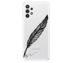 Odolné silikonové pouzdro iSaprio - Writing By Feather - black - Samsung Galaxy A32 5G