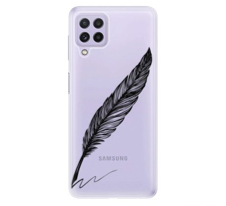 Odolné silikonové pouzdro iSaprio - Writing By Feather - black - Samsung Galaxy A22