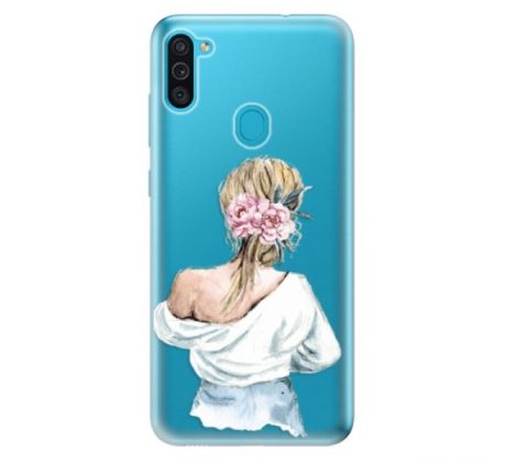 Odolné silikonové pouzdro iSaprio - Girl with flowers - Samsung Galaxy M11