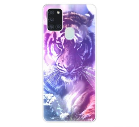 Odolné silikonové pouzdro iSaprio - Purple Tiger - Samsung Galaxy A21s
