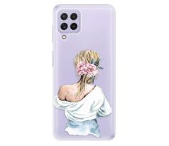 Odolné silikonové pouzdro iSaprio - Girl with flowers - Samsung Galaxy A22