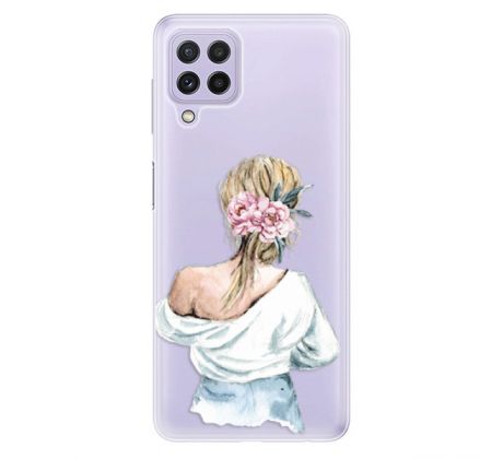 Odolné silikonové pouzdro iSaprio - Girl with flowers - Samsung Galaxy A22