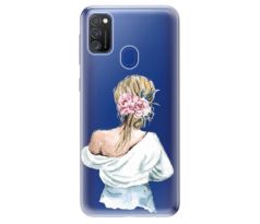 Odolné silikonové pouzdro iSaprio - Girl with flowers - Samsung Galaxy M21