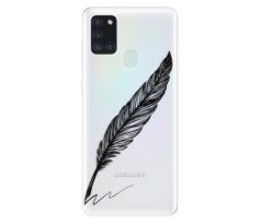 Odolné silikonové pouzdro iSaprio - Writing By Feather - black - Samsung Galaxy A21s