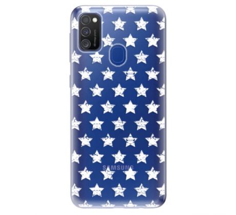 Odolné silikonové pouzdro iSaprio - Stars Pattern - white - Samsung Galaxy M21