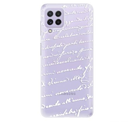 Odolné silikonové pouzdro iSaprio - Handwriting 01 - white - Samsung Galaxy A22