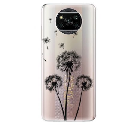 Odolné silikonové pouzdro iSaprio - Three Dandelions - black - Xiaomi Poco X3 Pro / X3 NFC