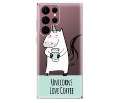 Odolné silikonové pouzdro iSaprio - Unicorns Love Coffee - Samsung Galaxy S22 Ultra 5G