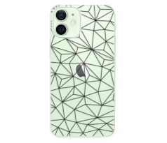 Odolné silikonové pouzdro iSaprio - Abstract Triangles 03 - black - iPhone 12 mini