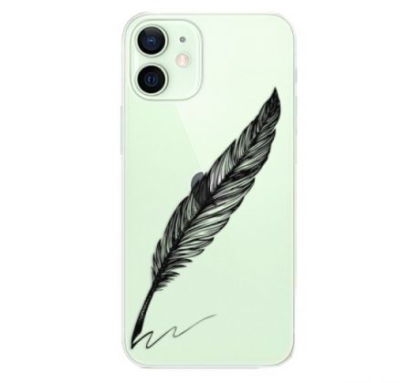 Odolné silikonové pouzdro iSaprio - Writing By Feather - black - iPhone 12 mini