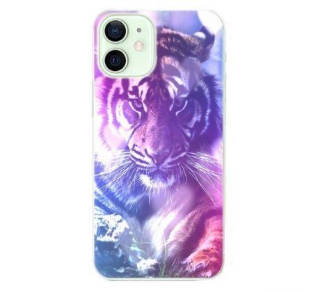 Odolné silikonové pouzdro iSaprio - Purple Tiger - iPhone 12 mini