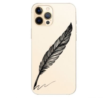 Odolné silikonové pouzdro iSaprio - Writing By Feather - black - iPhone 12 Pro