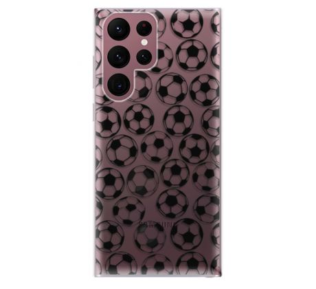 Odolné silikonové pouzdro iSaprio - Football pattern - black - Samsung Galaxy S22 Ultra 5G