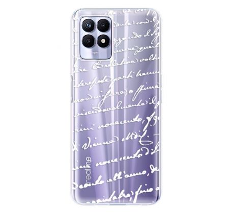 Odolné silikonové pouzdro iSaprio - Handwriting 01 - white - Realme 8i