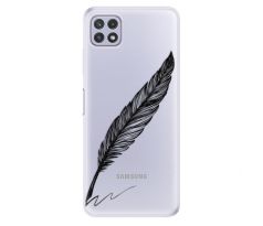 Odolné silikonové pouzdro iSaprio - Writing By Feather - black - Samsung Galaxy A22 5G